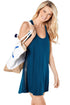 Sexy Blue Mesh Side Racerback Coverup